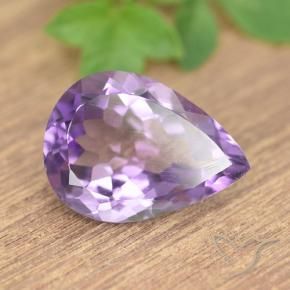 Améthyste Violet moyen naturelle En forme de poire, 7.16 ct, VS