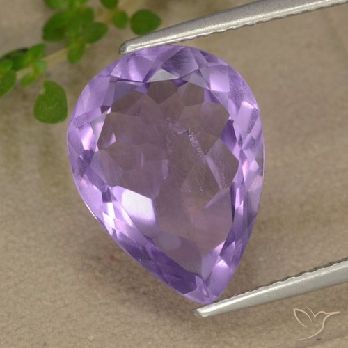 Améthyste Violet iris rosâtre naturelle En forme de poire, 4.72 ct, VS