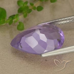 Améthyste Violet iris rosâtre naturelle En forme de poire, 4.72 ct, VS