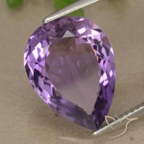 Améthyste Pourpre violacé moyen naturelle En forme de poire, 7.62 ct, VS