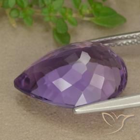 Améthyste Pourpre violacé moyen naturelle En forme de poire, 7.62 ct, VS