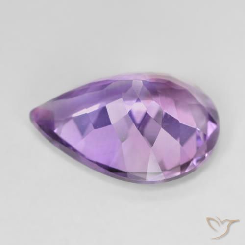 Améthyste Medium Light Purplish-Violet naturelle En forme de poire, 6.68 ct, VVS-VS