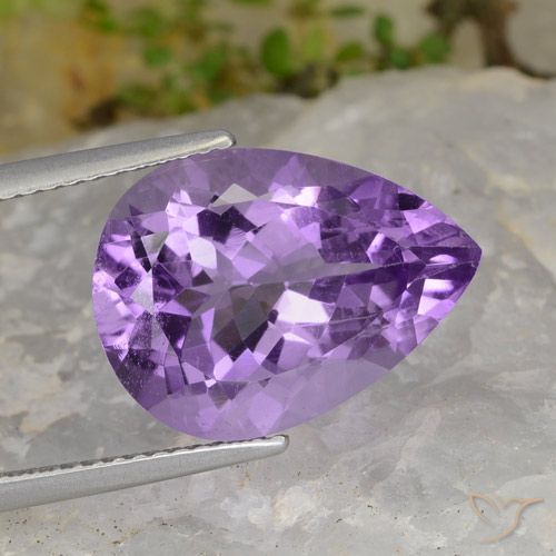 7.21ct Naturel Violet moyen Améthyste, En forme de poire, VS
