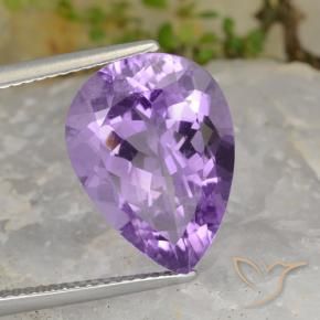 Améthyste Violet moyen naturelle En forme de poire, 7.21 ct, VS