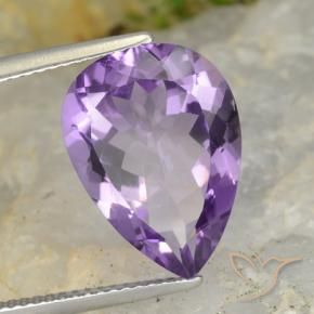 Améthyste Violet aubergine naturelle En forme de poire, 6.37 ct, VS