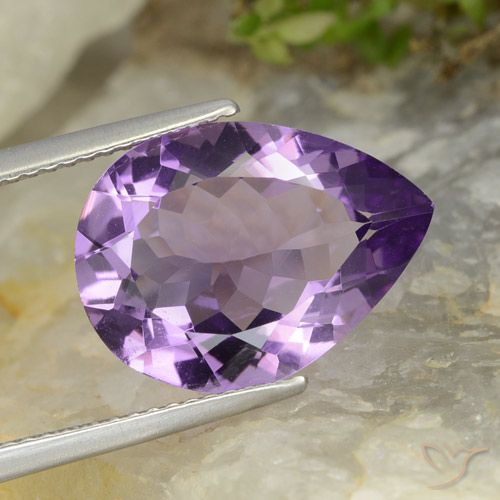 5.78ct Naturel Violet aubergine Améthyste, En forme de poire, VVS-VS