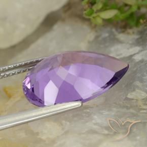 Améthyste Violet aubergine naturelle En forme de poire, 5.78 ct, VVS-VS