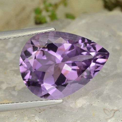 7.03ct Naturel Violet moyen Améthyste, En forme de poire, VVS-VS