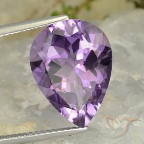 Améthyste Violet moyen naturelle En forme de poire, 7.03 ct, VVS-VS