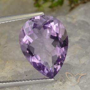 Améthyste Violet moyen naturelle En forme de poire, 6.79 ct, VVS-VS