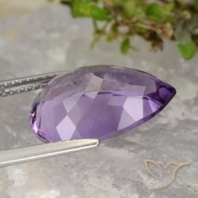 Améthyste Violet pourpre moyen-léger naturelle En forme de poire, 7.48 ct, VVS-VS