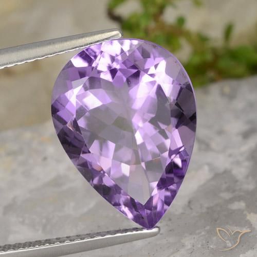 Améthyste Violet violacé naturelle En forme de poire, 7.09 ct, VS