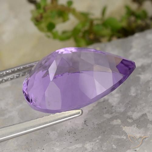 Améthyste Violet violacé naturelle En forme de poire, 7.09 ct, VS