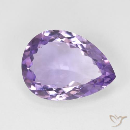 Améthyste Violet moyen naturelle En forme de poire, 6.93 ct, VVS-VS