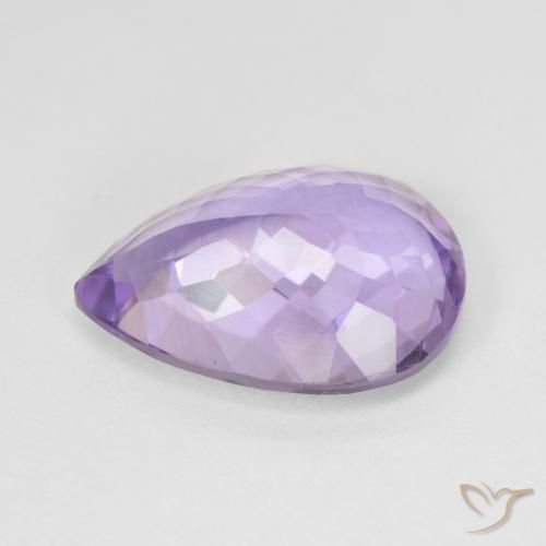 Améthyste Violet moyen naturelle En forme de poire, 6.93 ct, VVS-VS