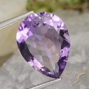 Améthyste Violet pourpre moyen-léger naturelle En forme de poire, 6.94 ct, VVS-VS
