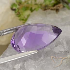 Améthyste Violet pourpre moyen-léger naturelle En forme de poire, 6.94 ct, VVS-VS
