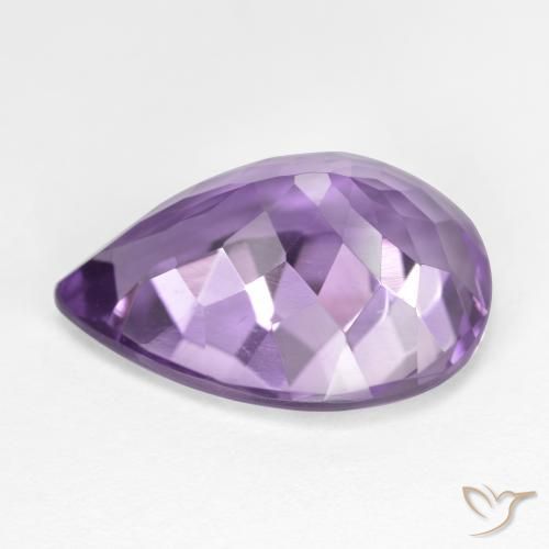 Améthyste Violet pourpre moyen-léger naturelle En forme de poire, 7.32 ct, VVS-VS