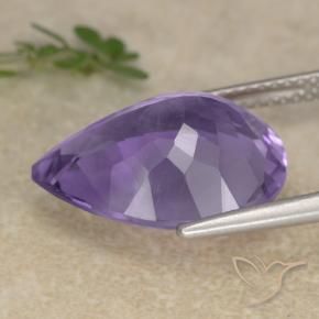 Améthyste Violet foncé naturelle En forme de poire, 6.32 ct, VS