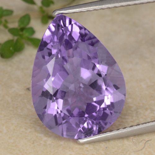 7.18ct Naturel Violet moyen Améthyste, En forme de poire, VS