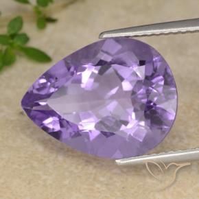 Améthyste Violet moyen naturelle En forme de poire, 7.18 ct, VS
