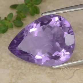 Améthyste Violet aubergine naturelle En forme de poire, 6.51 ct, VS