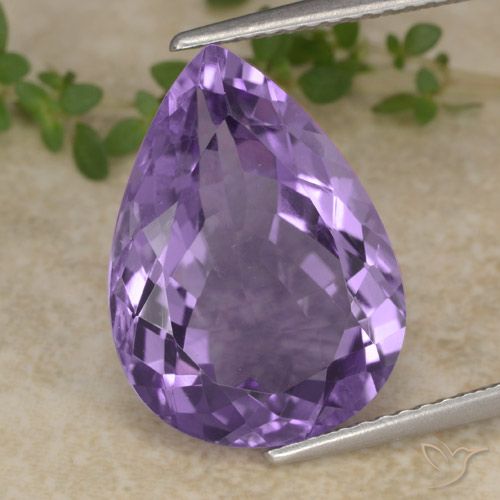 7.00ct Naturel Violet moyen Améthyste, En forme de poire, VVS-VS