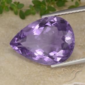 Améthyste Violet moyen naturelle En forme de poire, 7.00 ct, VVS-VS