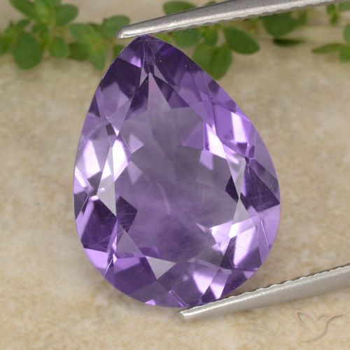 6.19ct Naturel Violet moyen Améthyste, En forme de poire, VS