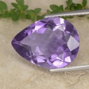 Améthyste Violet moyen naturelle En forme de poire, 6.19 ct, VS