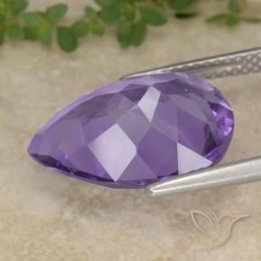 Améthyste Violet moyen naturelle En forme de poire, 6.19 ct, VS