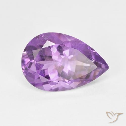 Améthyste Violet violacé naturelle En forme de poire, 5.06 ct, VS