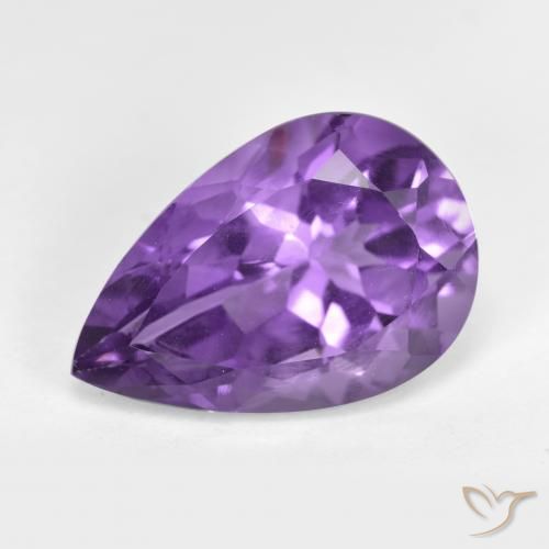 5.25ct Naturel Violet moyen Améthyste, En forme de poire, VS