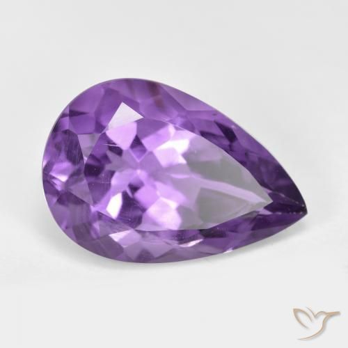 Améthyste Violet moyen naturelle En forme de poire, 5.25 ct, VS