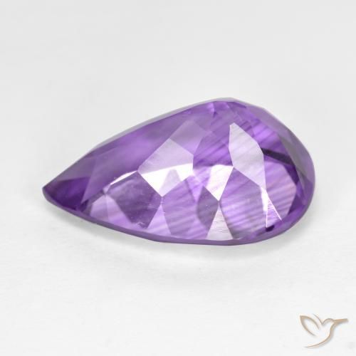 Améthyste Violet moyen naturelle En forme de poire, 5.25 ct, VS
