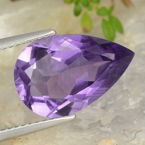 4.66ct Naturel Violet moyen Améthyste, En forme de poire, VS