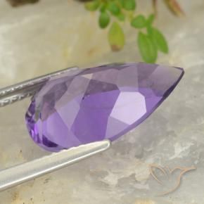 Améthyste Violet moyen naturelle En forme de poire, 4.66 ct, VS