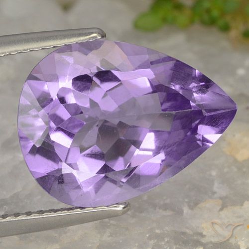 6.43ct Naturel Violet moyen Améthyste, En forme de poire, VVS-VS