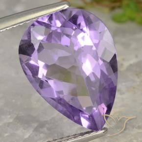 Améthyste Violet moyen naturelle En forme de poire, 6.43 ct, VVS-VS