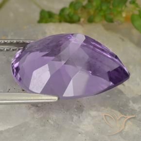 Améthyste Violet pourpre moyen-léger naturelle En forme de poire, 7.60 ct, VVS-VS