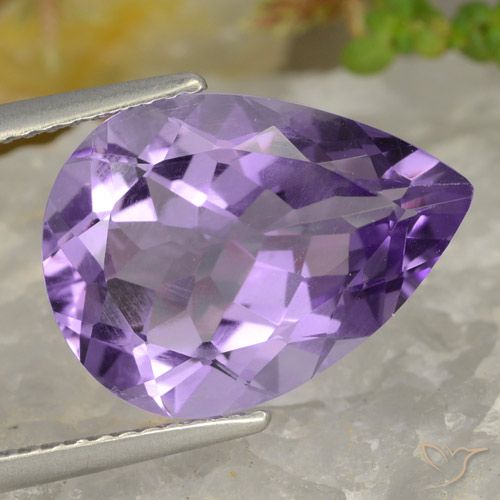 6.32ct Naturel Violet pourpre moyen-léger Améthyste, En forme de poire, VVS-VS