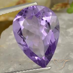 Améthyste Violet pourpre moyen-léger naturelle En forme de poire, 6.32 ct, VVS-VS