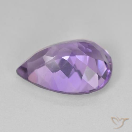 Améthyste Violet violacé naturelle En forme de poire, 7.22 ct, VVS-VS