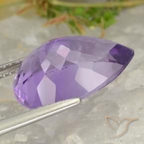 Améthyste Violet moyen naturelle En forme de poire, 7.05 ct, VVS-VS
