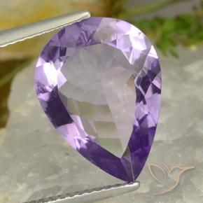 Améthyste Violet violacé naturelle En forme de poire, 5.86 ct, VVS-VS