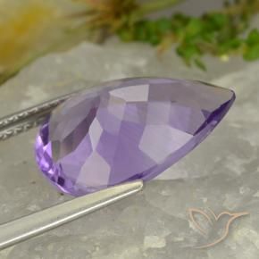 Améthyste Violet violacé naturelle En forme de poire, 5.86 ct, VVS-VS