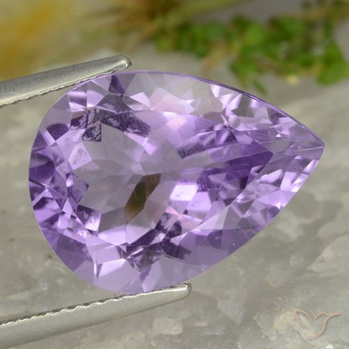 7.68ct Naturel Violet clair Améthyste, En forme de poire, VVS-VS