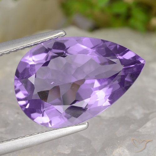 4.77ct Naturel Violet Rosâtre Améthyste, En forme de poire, VS