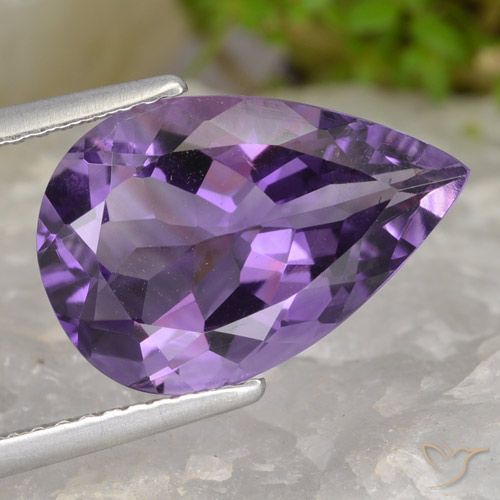 4.52ct Naturel Violet moyen Améthyste, En forme de poire, VVS-VS