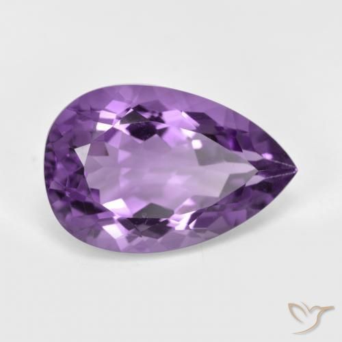 Améthyste Violet moyen naturelle En forme de poire, 5.43 ct, VS